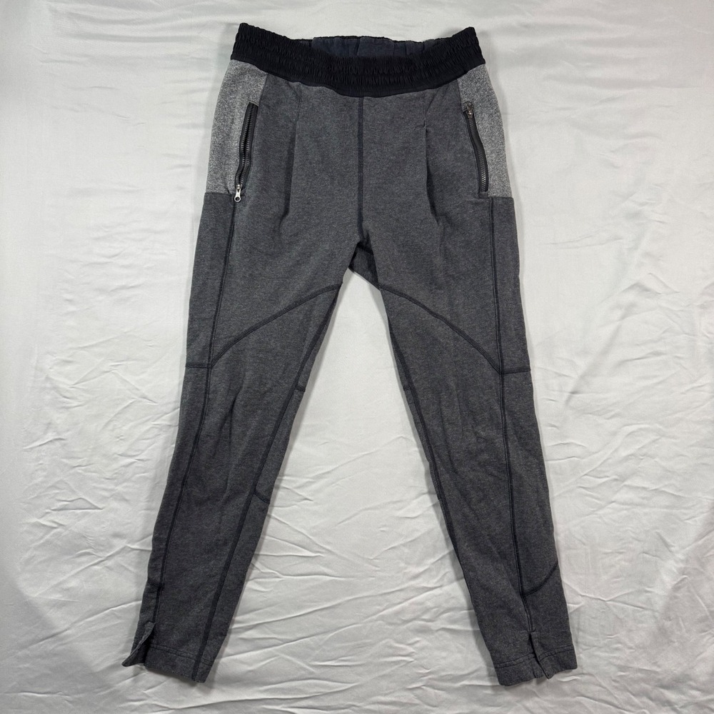 Lululemon Athletica Women's Sz 4‎ Slit Hem Grey Zipper Pocket Athletic Joggers
